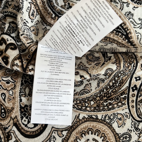 MICHAEL Michael Kors Satin V-Neck Paisley Print Dolman Sleeve Blouse - Picture 10 of 12